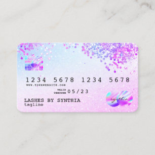 Holograph Pastel unicorn Modern Credit Card Style