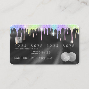 Holograph Silver Unicorn Dripping Credit Card Lash