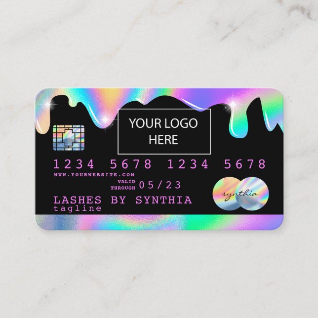 Holograph Unicorn Credit Card add your logo (Front)