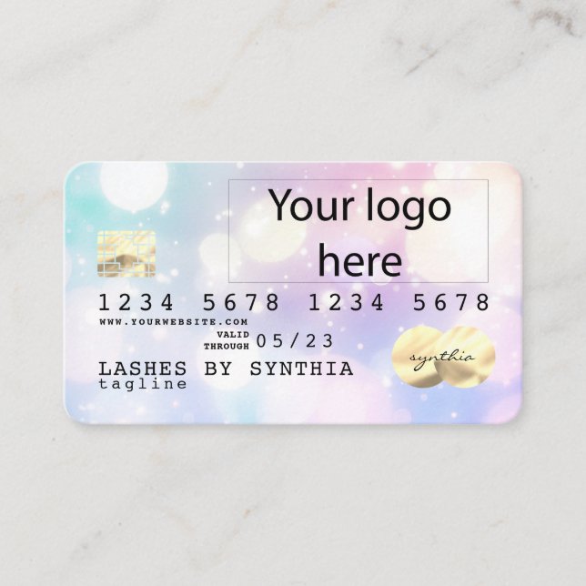 Holograph Unicorn Dripp Credit Card add your logo (Front)