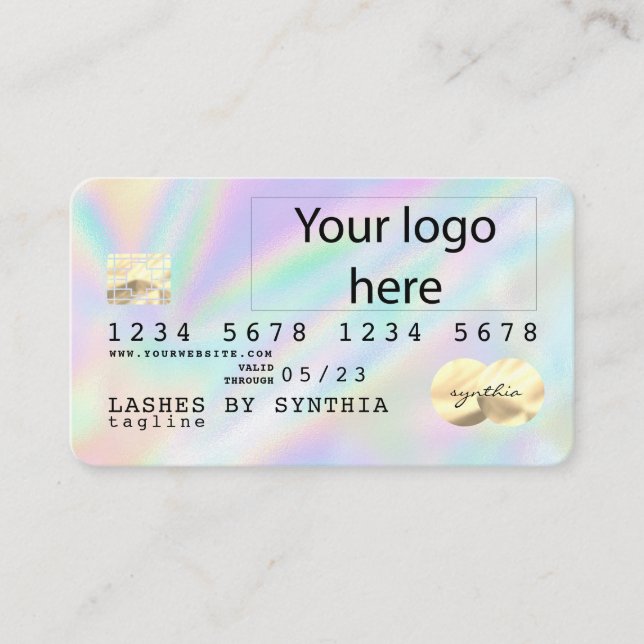 Holograph Unicorn Dripp Credit Card add your logo (Front)