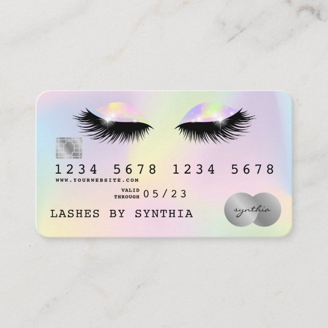 Holograph Unicorn Modern Credit Card Lashes (Front)