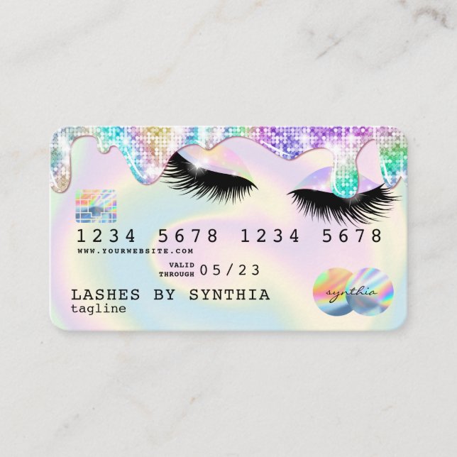 Holograph Unicorn Modern Credit Card Lashes (Front)