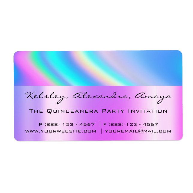 Holograph Unicorn Pink Bridal Shower Sweet 16th (Front)