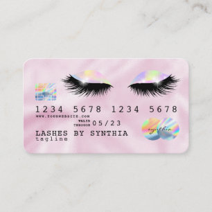 Holograph Unicorn Pink Credit Card eyes lashes