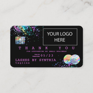 Holograph UnicornTHNK YOU Credit Card add logo