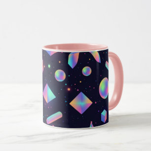 Holographic 3D Geometric Space Coffee Mug