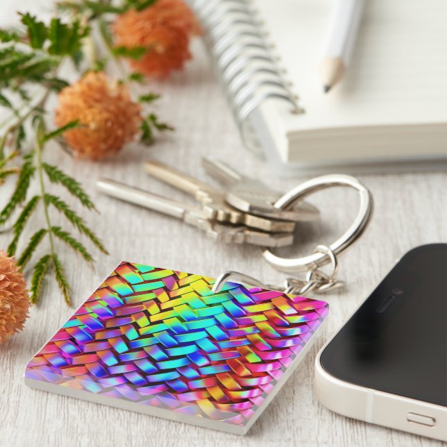 Holographic 3D Metal Style Art, Gift Key Ring (Front Right)