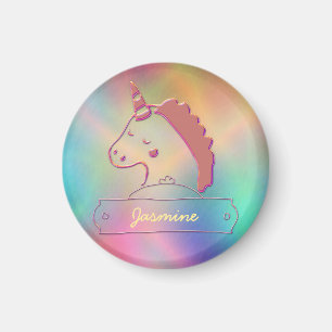 Holographic 3D Unicorn Custom Name     Magnet