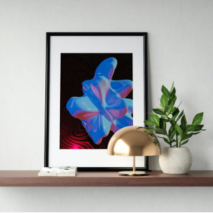 Holographic 80s Modern Futuristic Art Poster