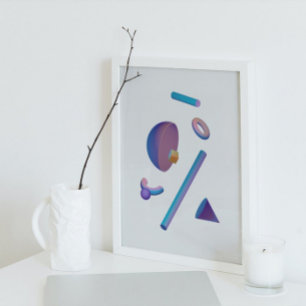 Holographic 80s Modern Futuristic Art Poster