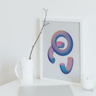 Holographic 80s Modern Futuristic Art Poster