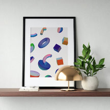 Holographic 80s Modern Futuristic Art