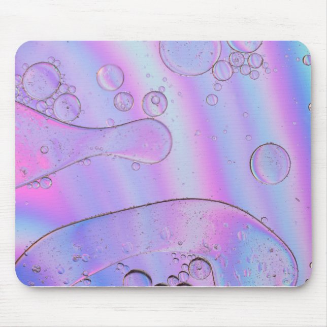 Holographic abstract background in pastel neon mouse pad (Front)