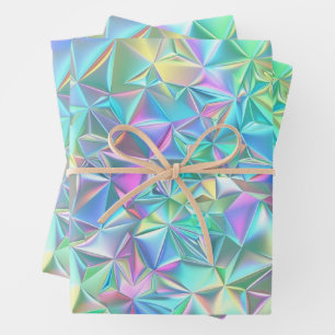 Holographic Abstract Pattern Wrapping Paper Sheet