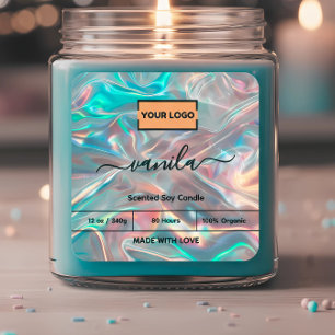 Holographic Add Your Logo Candle Label