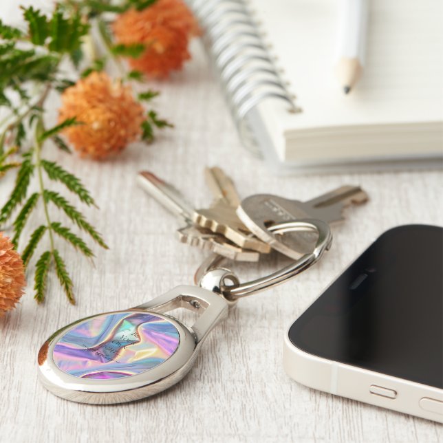 Holographic Aesthetic Key Ring (Side)