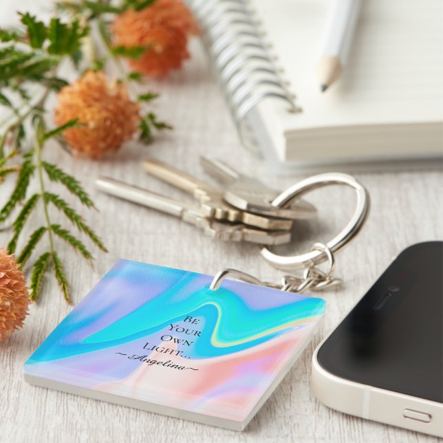 Holographic Aesthetic Key Ring (Front Right)