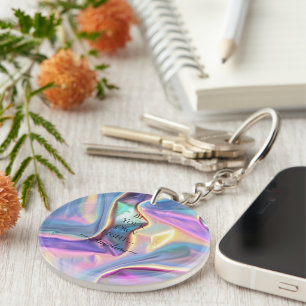 Holographic Aesthetic Key Ring