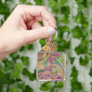 Holographic Aesthetic Key Ring
