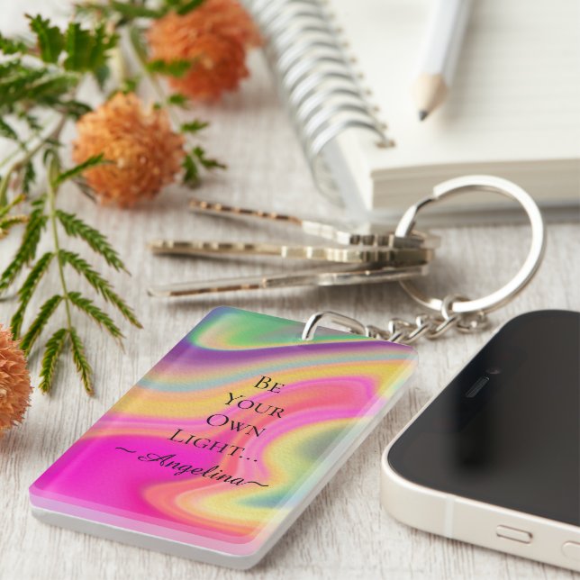 Holographic Aesthetic Key Ring (Front Right)