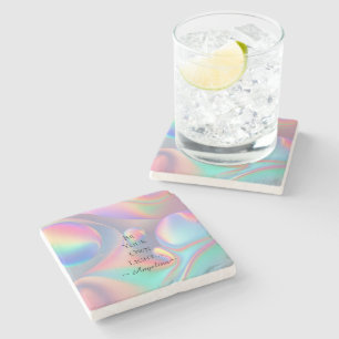 Holographic Aesthetic Stone Coaster