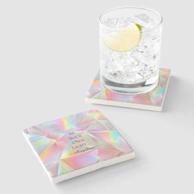 Holographic Aesthetic Stone Coaster (Side)