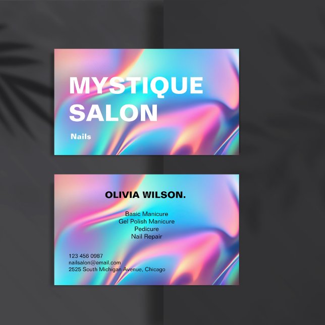 Holographic Aesthetician Branding Marketing Business Card (Holographic Aesthetician Branding Marketing Business Card)