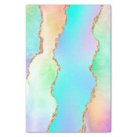 Holographic Agate  Iridescent Pastel Ombre Marble Wrapping Paper