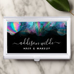 Holographic Alcohol Ink Modern Business Card Holder<br><div class="desc">Holographic Alcohol Ink Modern Business Card Case. Perfect for a beauty salon,  hair stylist,  makeup artist,  or cosmetologist.</div>