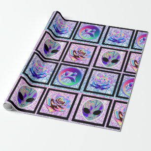 Holographic Alien Aliens&UFOs Wrapping Paper