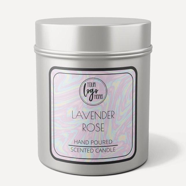 Holographic And Black Your Logo Soy Candle Label (Creator Uploaded)