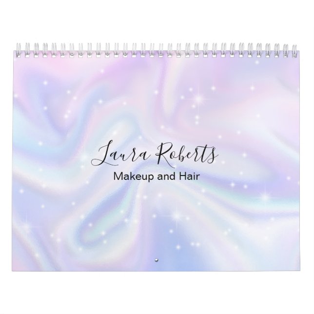 Holographic Background Hologram Neon Overlay Calendar (Cover)