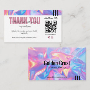 Holographic Bakery Thank You Card