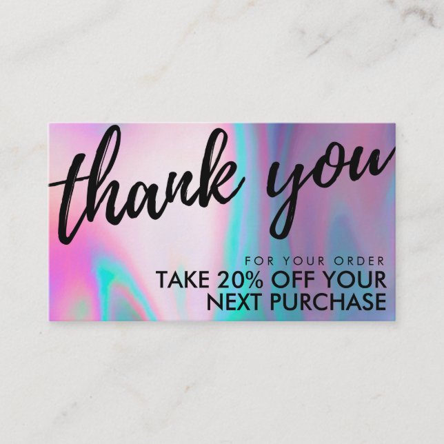 Holographic Beauty Salon Discount Card (Front)