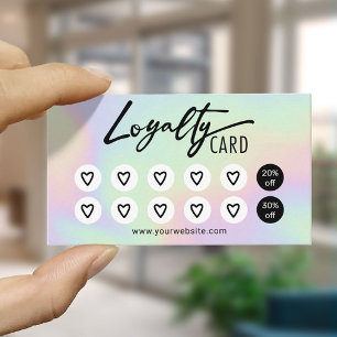 Holographic Beauty Salon & Spa Cute Hearts Loyalty