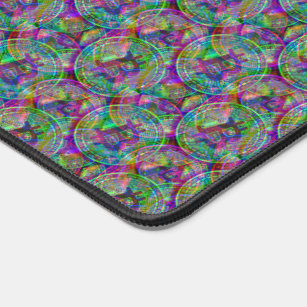 Holographic Bitcoin Pattern Crypto Money Cool Geek Desk Mat
