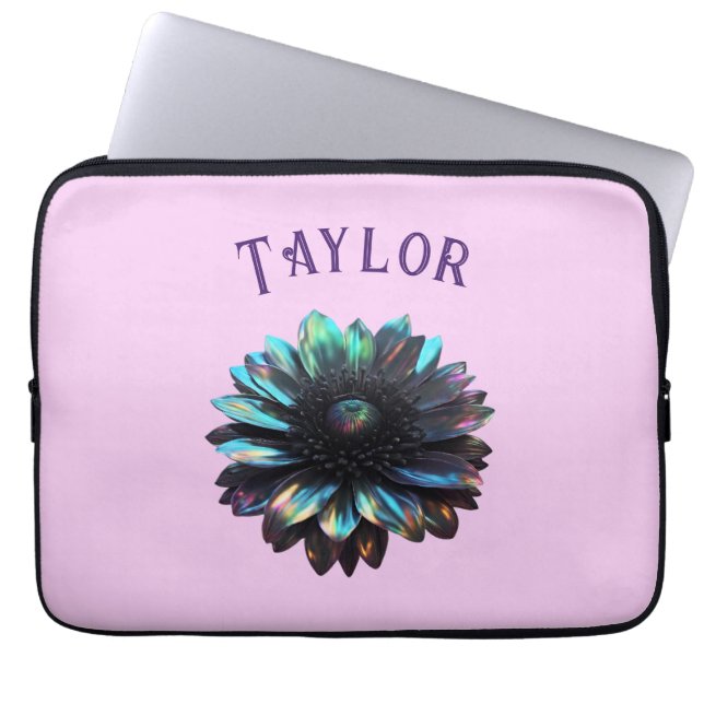 Holographic Black Dahlia Electronics Bag (Front)