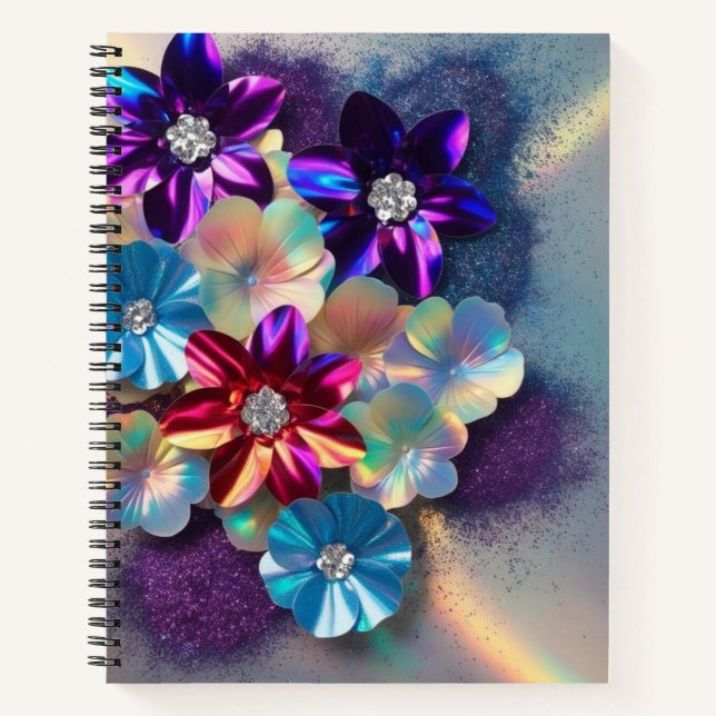 Holographic Bloom Sparkle Notebook (Front)