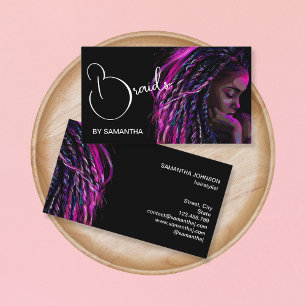 holographic braids braider braiding hair stylist business card