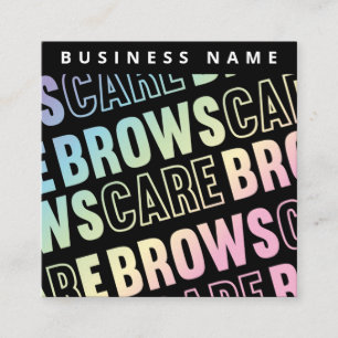 Holographic Brows Aftercare PMU Brow Instructions Square Business Card