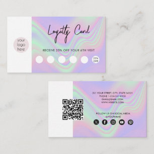 Holographic Business Logo QR Code Loyalty  Business Card