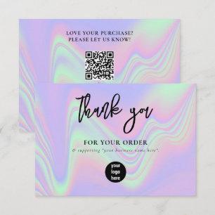 Holographic Business Thank You Logo Social Media Card