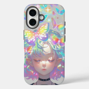 Holographic Butterflies — Kawaii Elf Daydream iPhone 16 Case