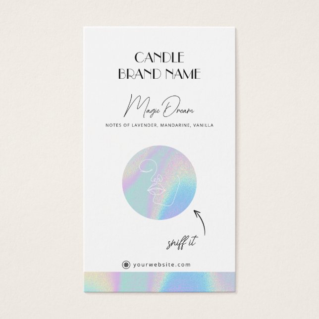 Holographic Candle Scent Card Samples Insert (Front)