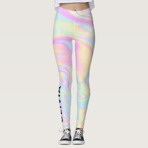Holographic Colorful Rainbow Personalized Leggings