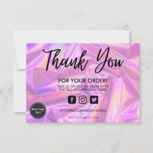 Holographic Colour Shift Thank you Media Insert
