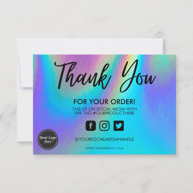 Holographic Colour Shift Thank you Media Insert (Front)