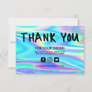 Holographic Colour Shift Thank you Media Insert