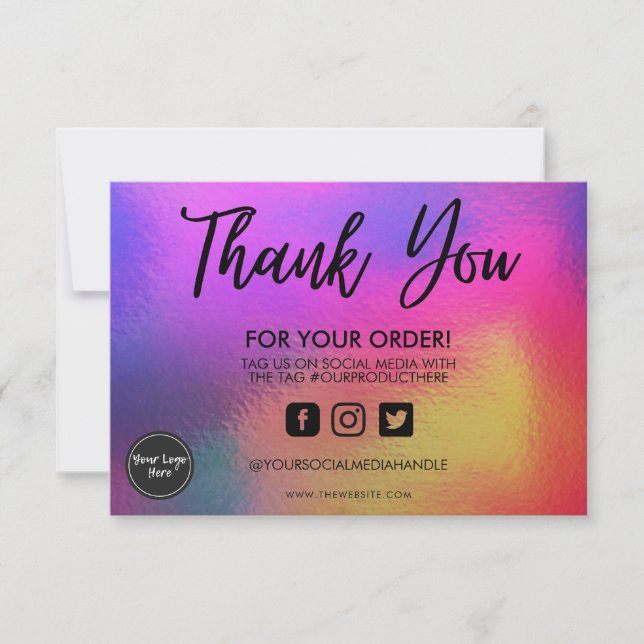 Holographic Colour Shift Thank you Media Insert (Front)